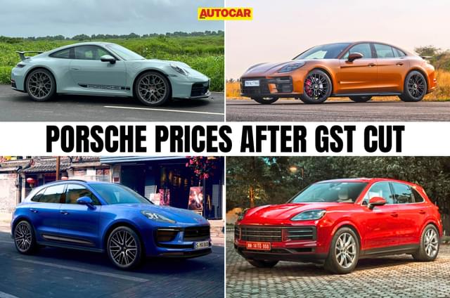 Porsche India car prices listed with GST 2.0 rates